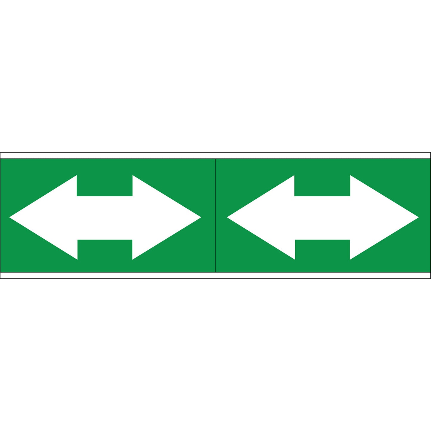 Brady Dual Direction Arrow Pipe Markers, Self-Adhesive, 2-1/4" H x 7" W, White on Green