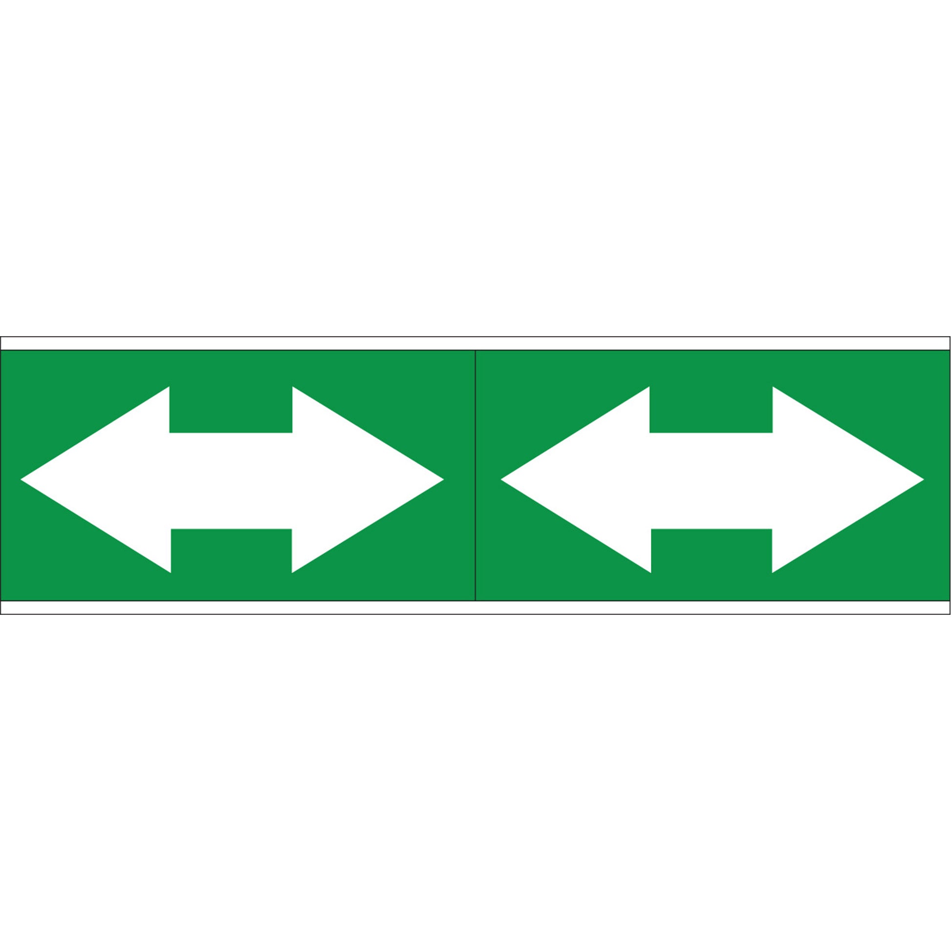 Brady Dual Direction Arrow Pipe Markers, Self-Adhesive, 2-1/4" H x 7" W, White on Green