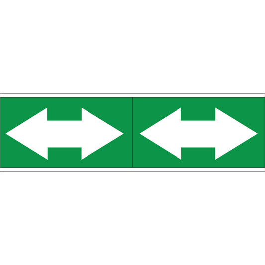 Brady Dual Direction Arrow Pipe Markers, Self-Adhesive, 2-1/4" H x 7" W, White on Green