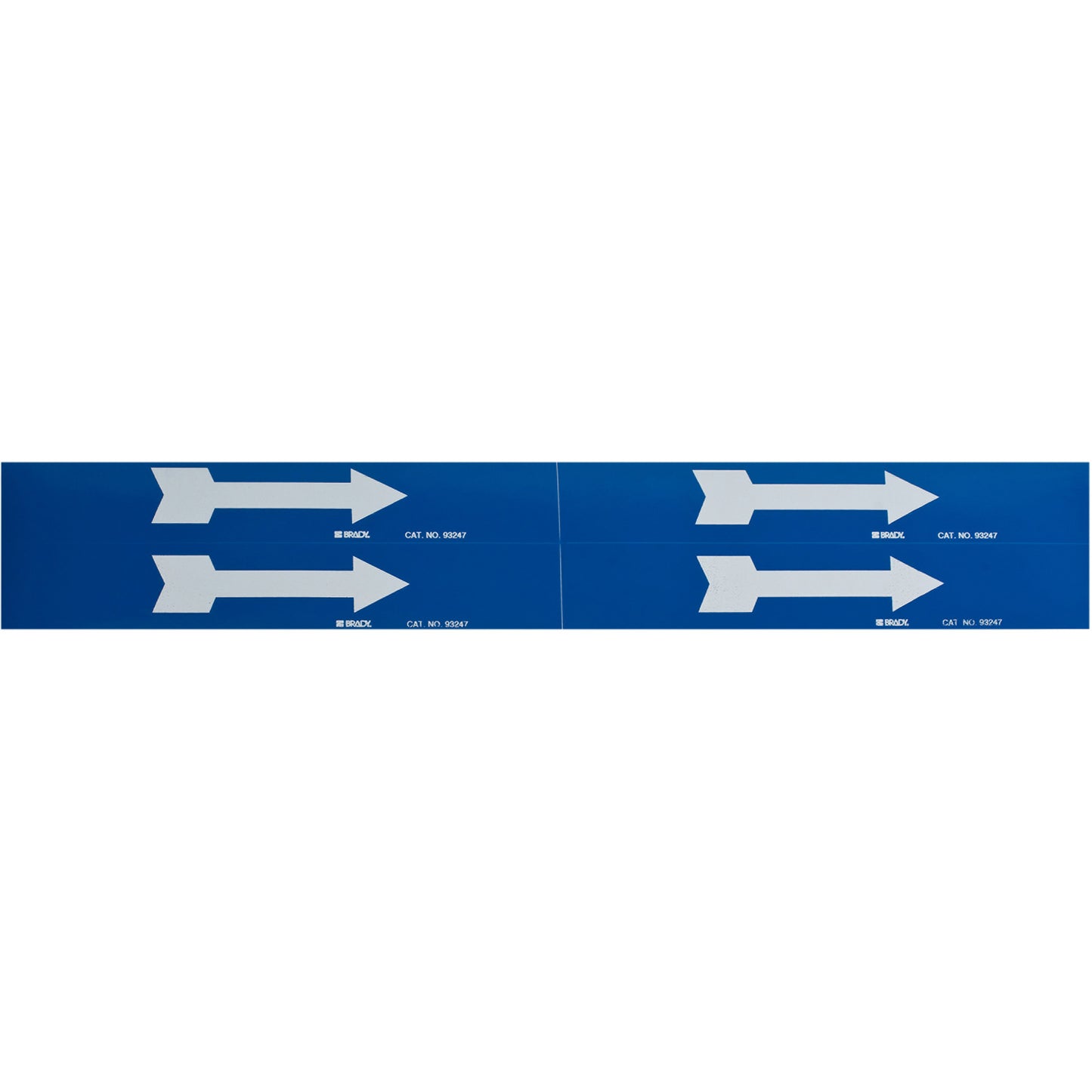 Brady Arrow Pipe Markers, Self-Adhesive, 1-1/8" H x 7" W, White on Blue