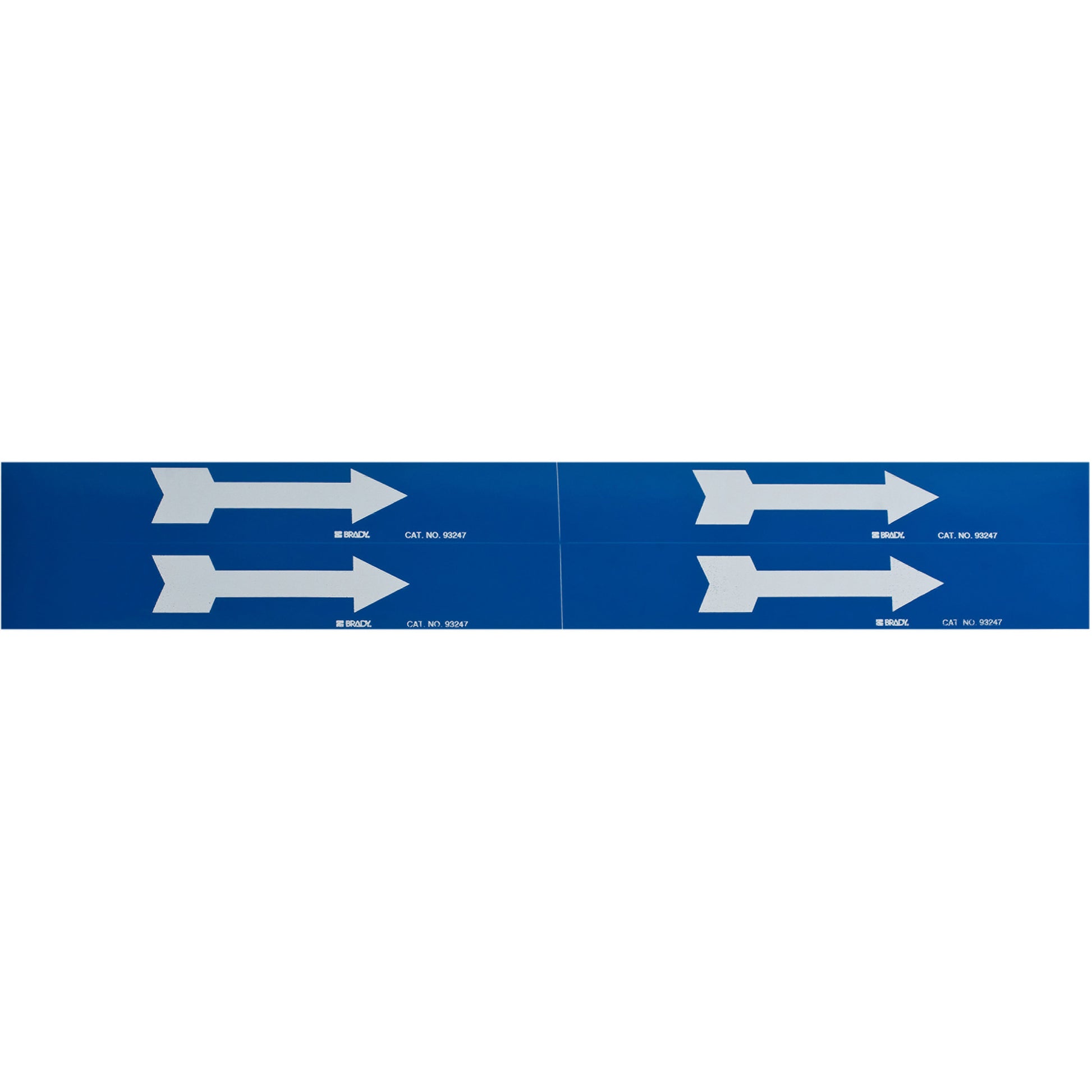 Brady Arrow Pipe Markers, Self-Adhesive, 1-1/8" H x 7" W, White on Blue