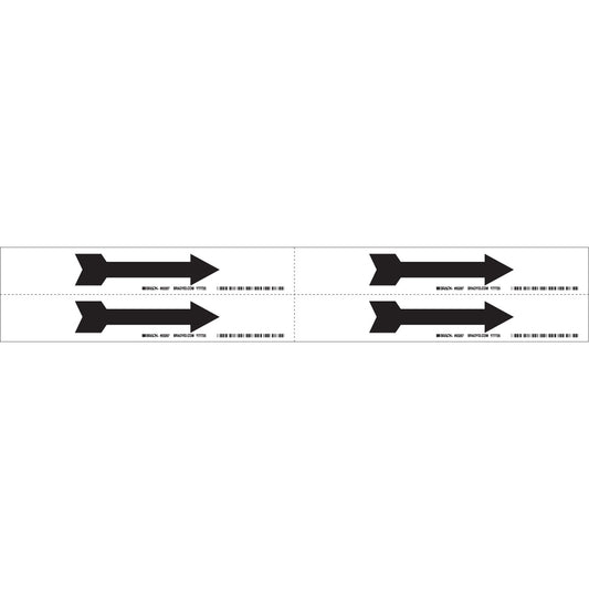 Brady Arrow Pipe Marker, Self-Adhesive, 1-1/8" H x 7" W, Black on White