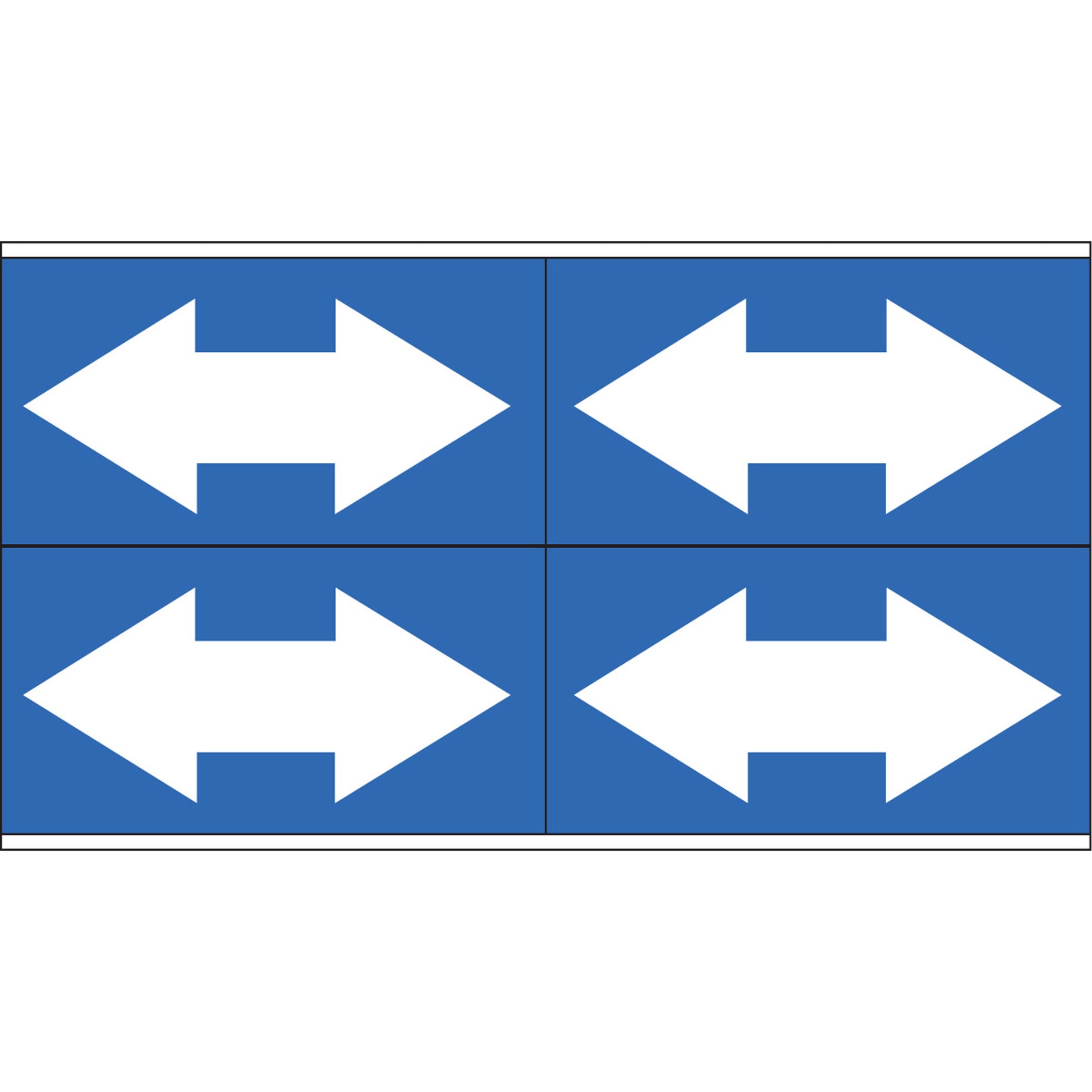 Brady Dual Direction Arrow Pipe Markers, Self-Adhesive, 1-1/8" H x 7" W, White on Blue