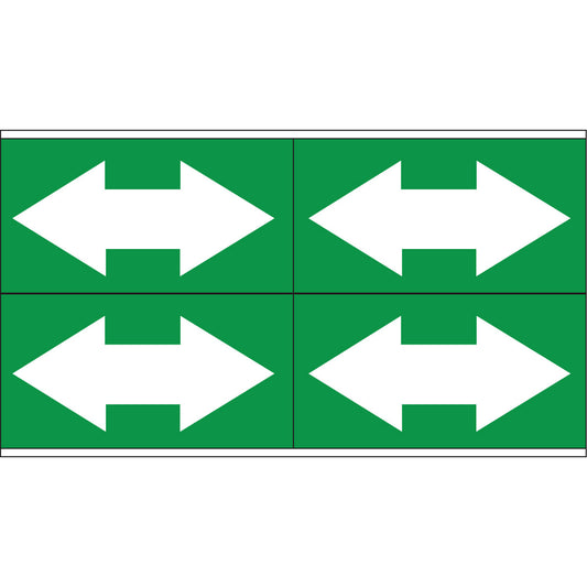 Brady Dual Direction Arrow Pipe Markers, Self-Adhesive, 1-1/8" H x 7" W, White on Green