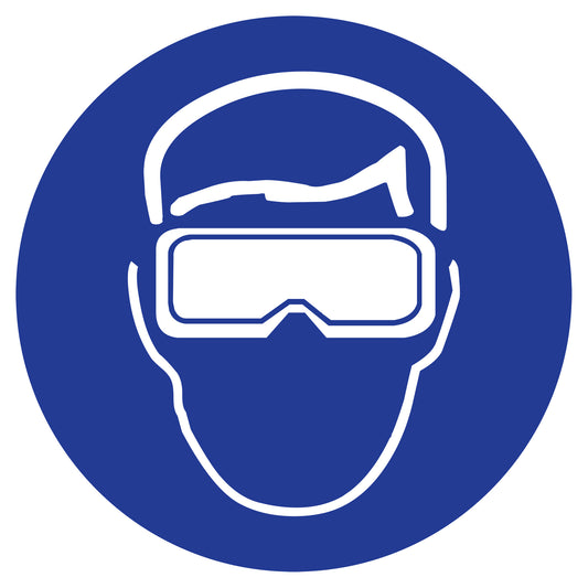 Brady Right to Know Pictogram Labels - Safety Goggles, Vinyl, Sheet, 1-1/4" L x 1-1/2" W