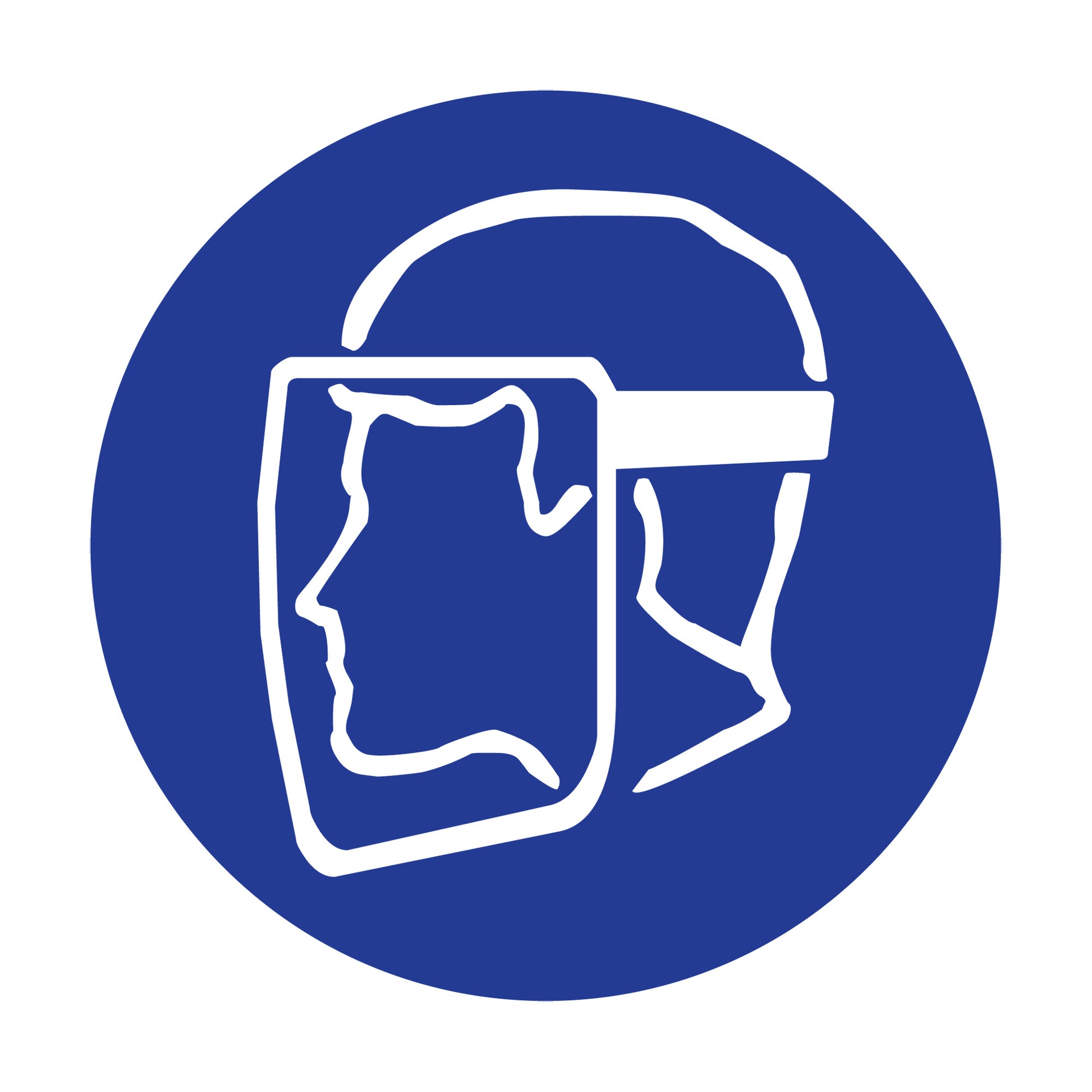 Brady Right to Know Pictogram Labels - Face Shield, Vinyl, Sheet, 1" L x 1-1/8" W