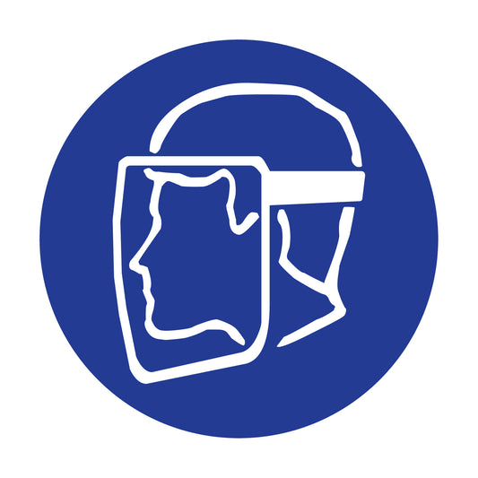 Brady Right to Know Pictogram Labels - Face Shield, Vinyl, Sheet, 1" L x 1-1/8" W