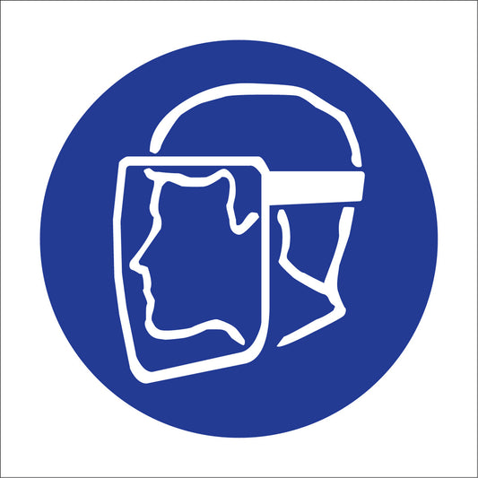 Brady Right to Know Pictogram Labels - Face Shield, Vinyl, Sheet, 1-1/4" L x 1-1/2" W