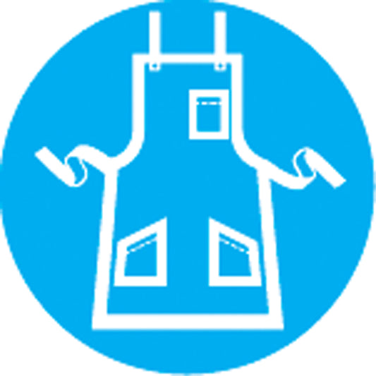 Brady Right to Know Pictogram Labels - Apron, Vinyl, Sheet, 1-1/4" L x 1-1/2" W
