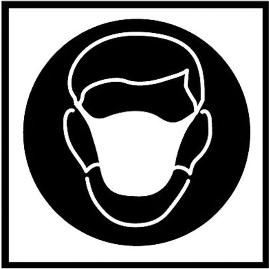 Brady Right to Know Pictogram Labels - Dust Mask, Vinyl, Sheet, 5/8" L x 3/4" W