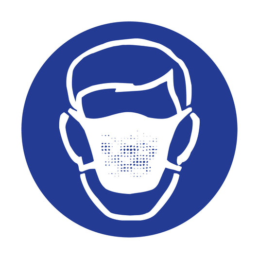 Brady Right to Know Pictogram Labels - Dust Mask, Vinyl, Sheet, 1" L x 1-1/8" W