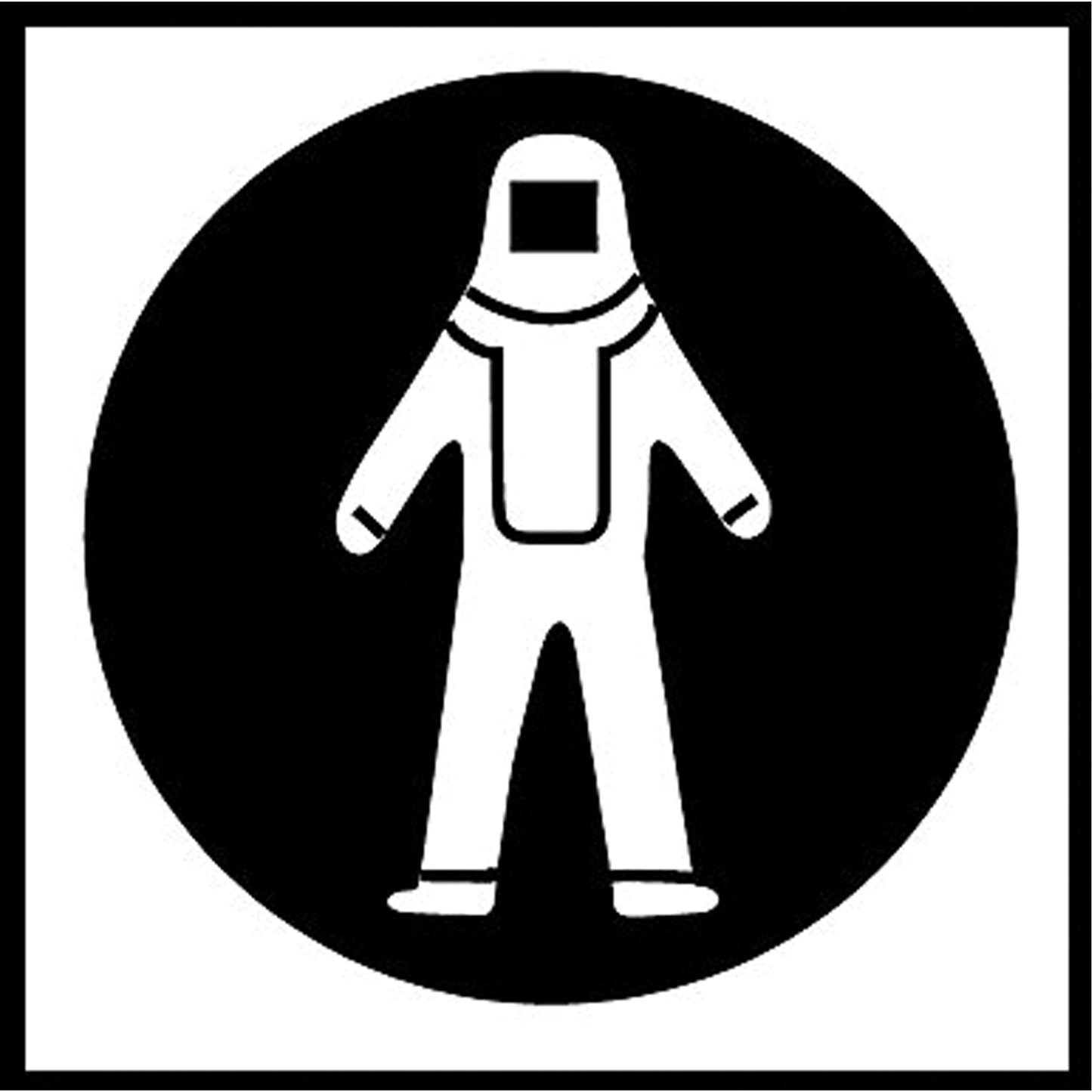 Brady Right to Know Pictogram Labels - Full Protection Suit, Vinyl, Sheet, 5/8" L x 3/4" W