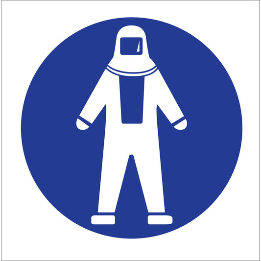 Brady Right to Know Pictogram Labels - Full Protection Suit, Vinyl, Sheet, 1-1/4" L x 1-1/2" W