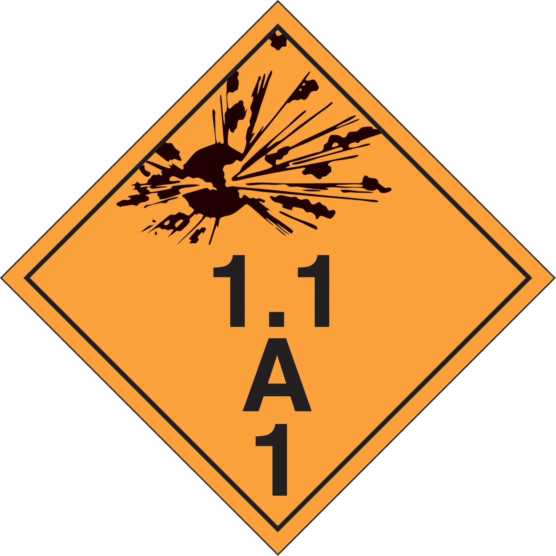 Incom Top Tape & Label Explosive Materials TDG Placard, Aluminum