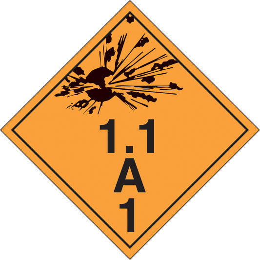 Incom Top Tape & Label Explosive Materials TDG Placard, Aluminum