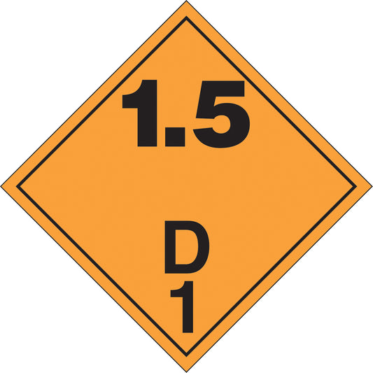 Incom Top Tape & Label Explosive Materials TDG Placard, Plastic