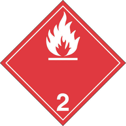 Incom Top Tape & Label Flammable Gases TDG Placard, Aluminum