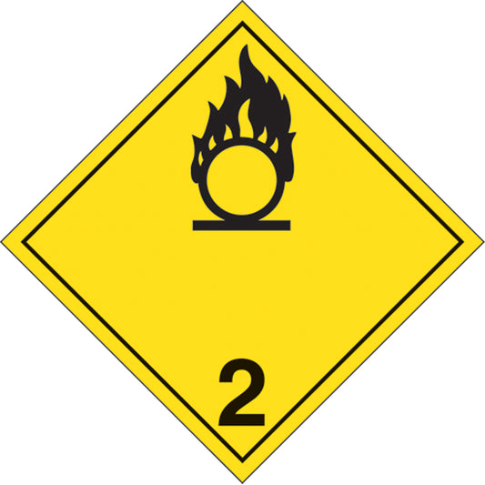 Incom Top Tape & Label Oxidizing Gases TDG Placard, Aluminum