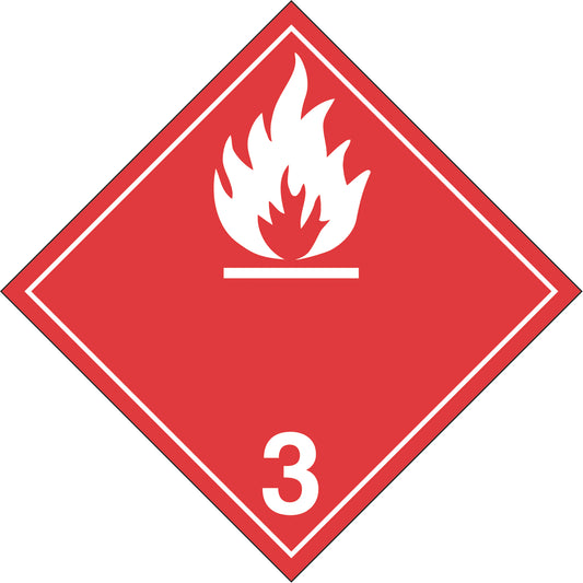 Incom Top Tape & Label Flammable Liquids TDG Placard, Aluminum
