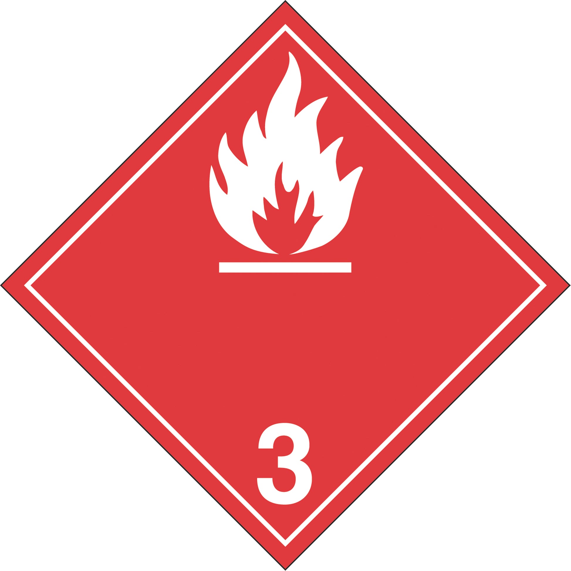 Incom Top Tape & Label Flammable Liquids TDG Placard, Adhesive Vinyl