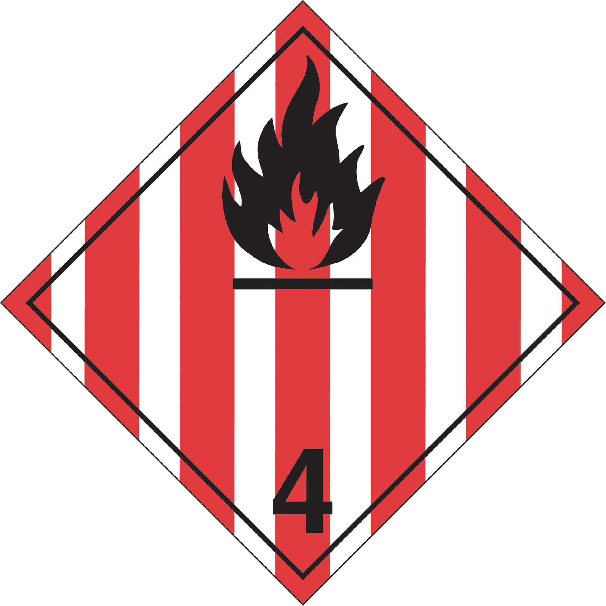 Incom Top Tape & Label Flammable Solids TDG Placard, Plastic