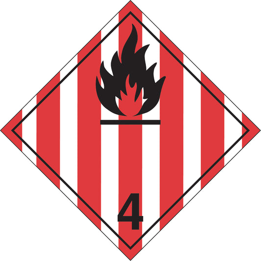 Incom Top Tape & Label Flammable Solids TDG Placard, Adhesive Vinyl