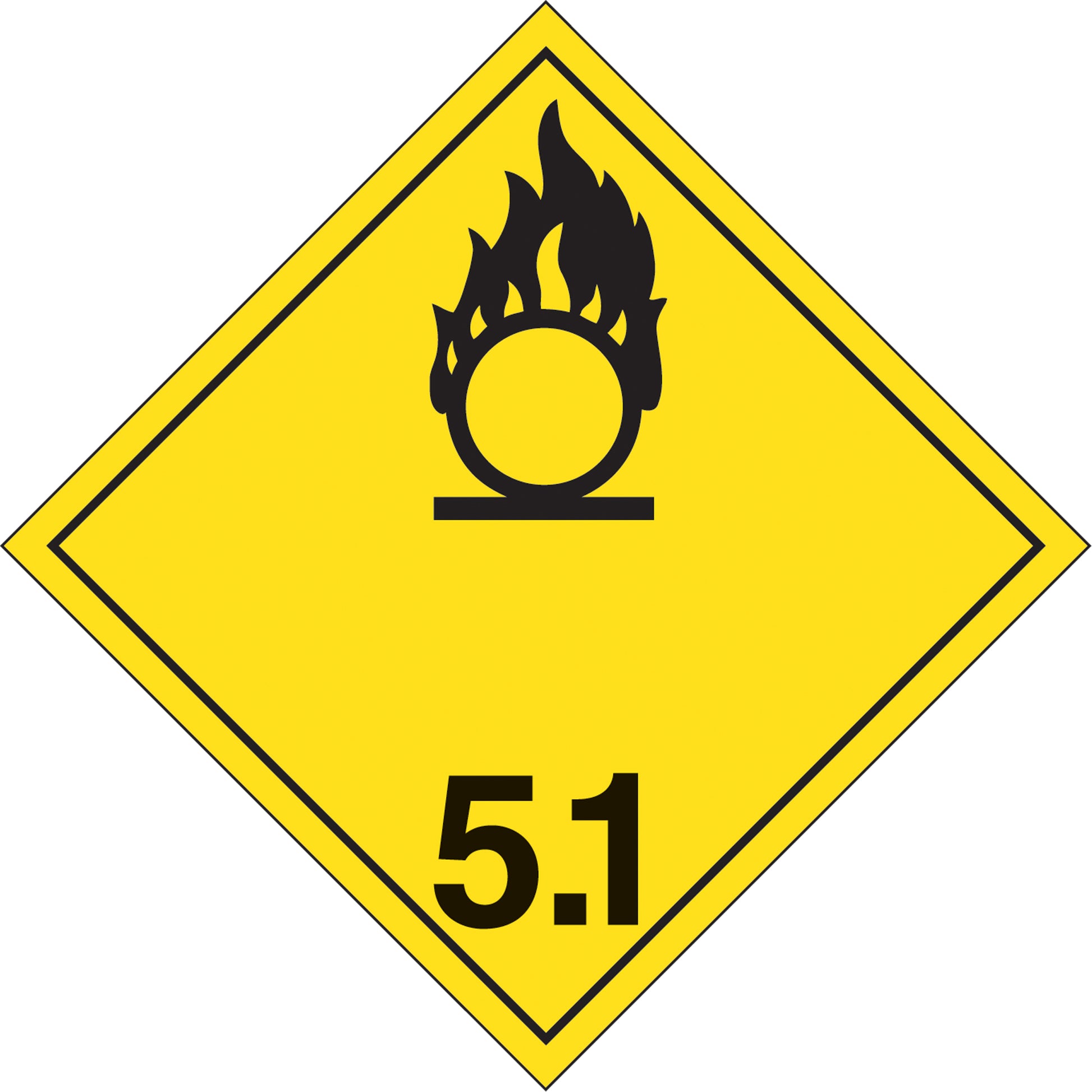 Incom Top Tape & Label Oxidizer TDG Placard, Aluminum