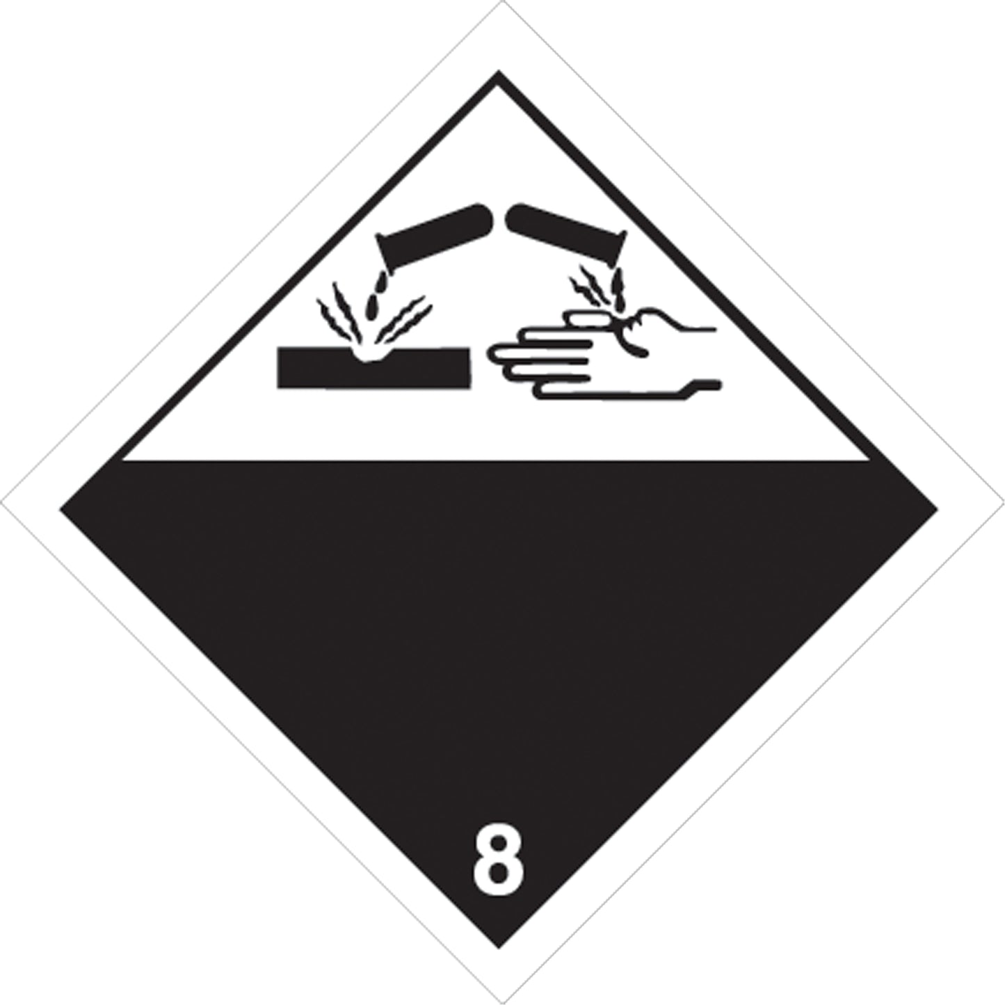 Incom Top Tape & Label Corrosive Materials TDG Placard, Aluminum