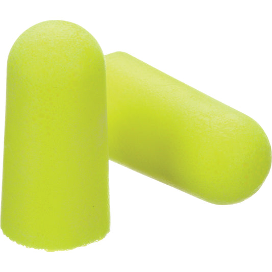3M E-A-Rsoft Yellow Neon Earplugs, Bulk - Polybag