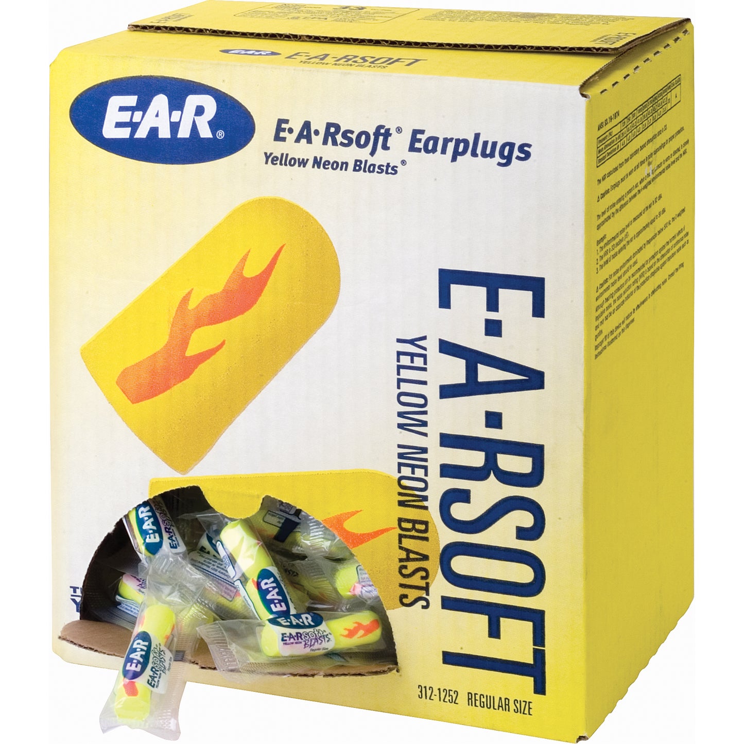 3M E-A-Rsoft Yellow Neon Blasts Earplugs, Bulk - Polybag