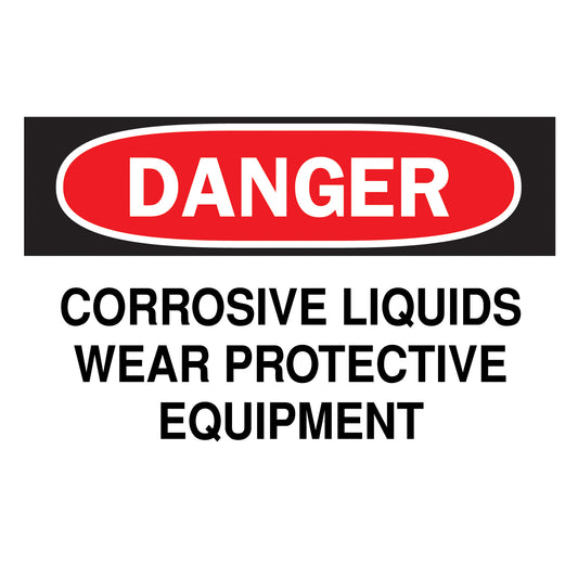 Accuform Signs "Corrosive Liquids" Sign, 7" x 10", Vinyl, English