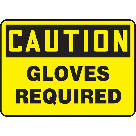 Accuform Signs "Gloves Required" Sign, 7" x 10", Vinyl, English