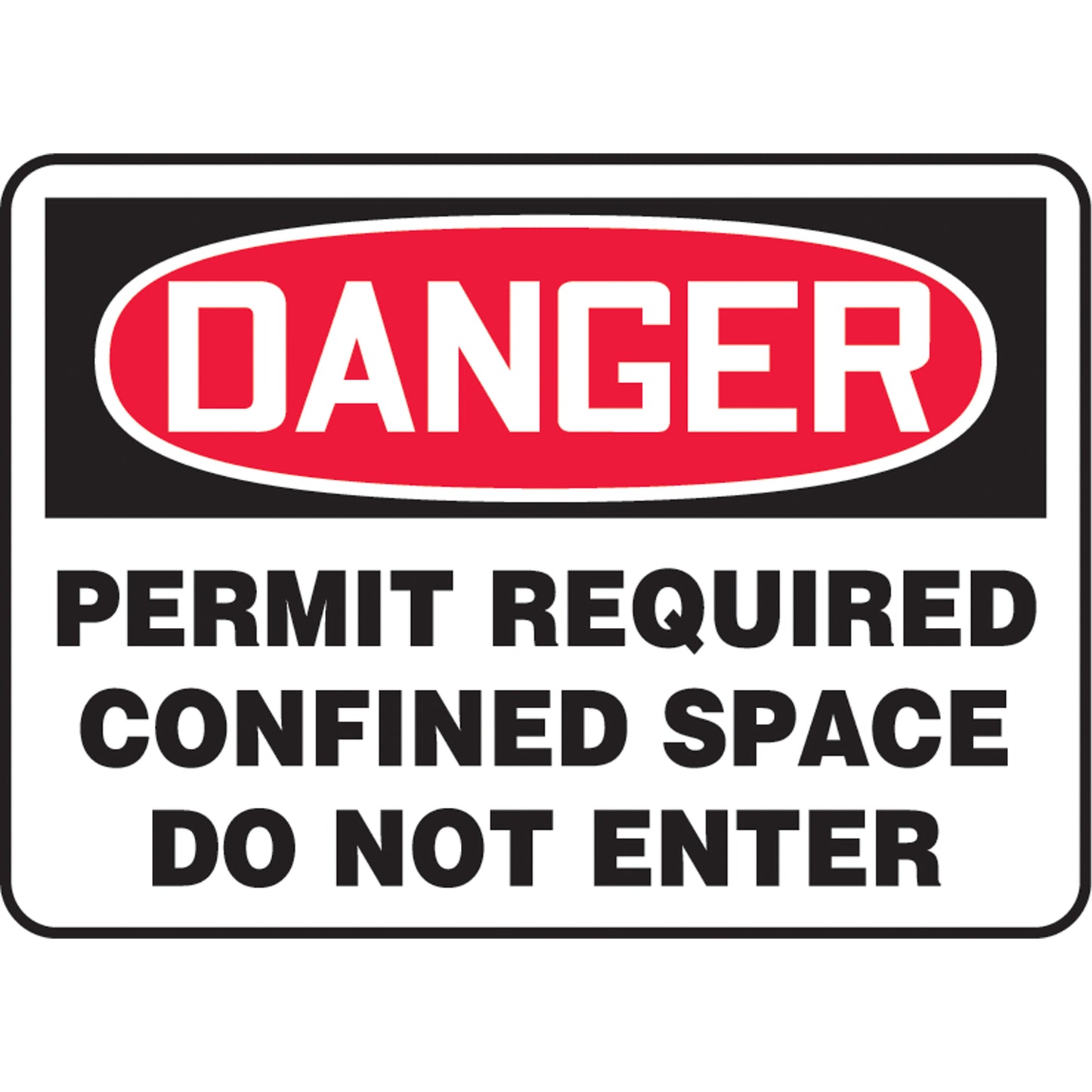 Accuform Signs "Permit Required Confined Space" Sign, 7" x 10", Plastic, English