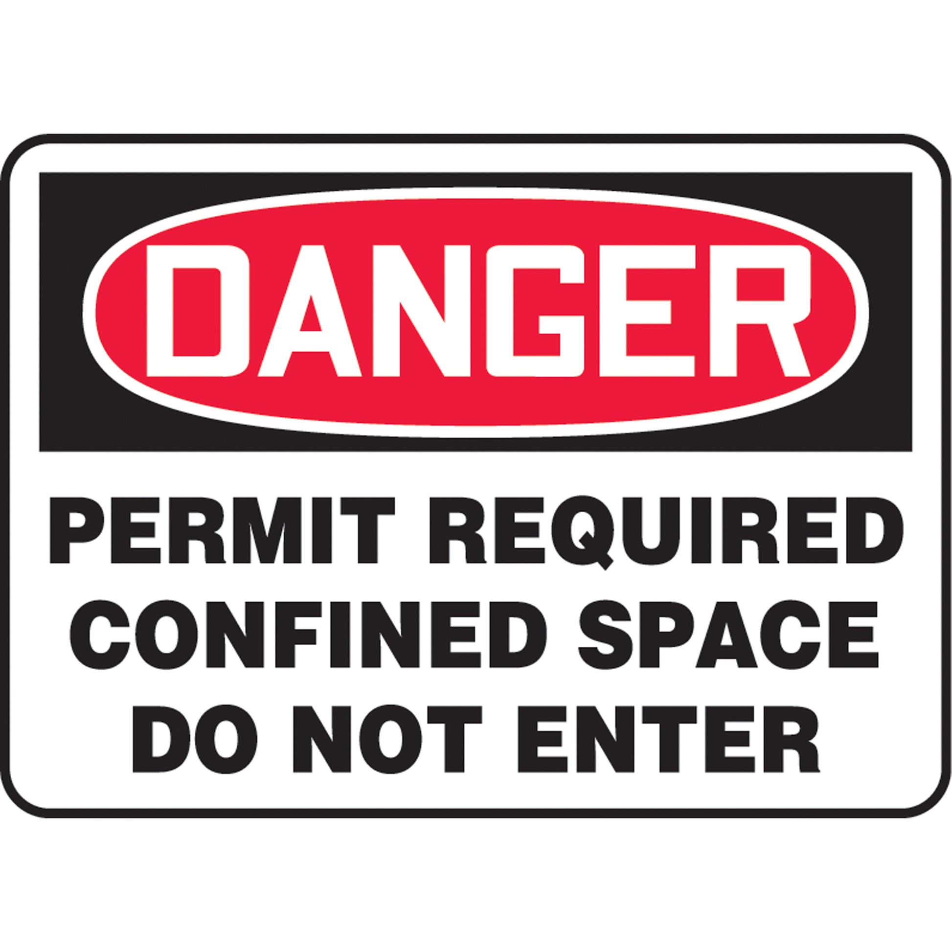 Accuform Signs "Permit Required Confined Space" Sign, 7" x 10", Plastic, English