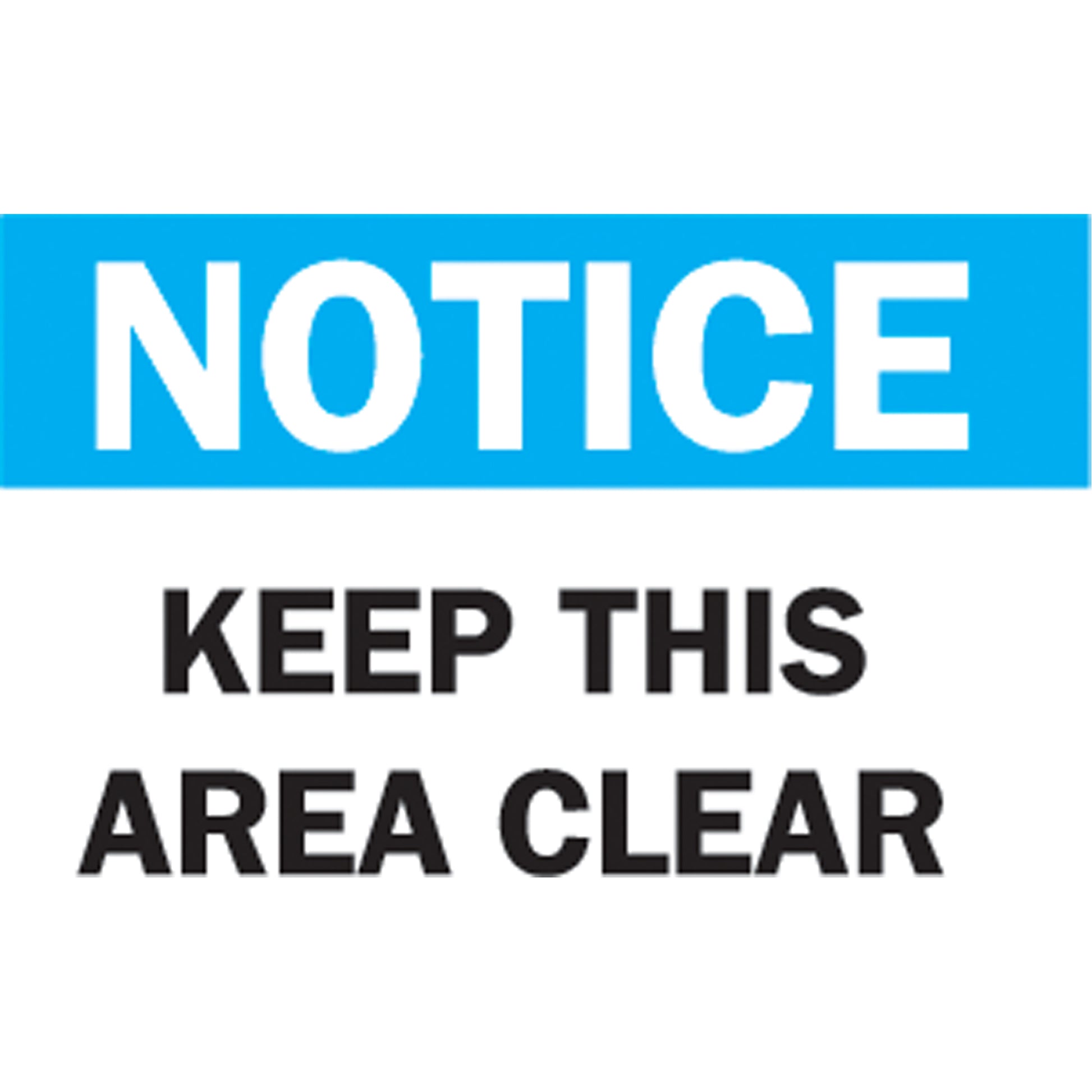 Accuform Signs "Keep This Area Clear" Sign, 7" x 10", Aluminum, English