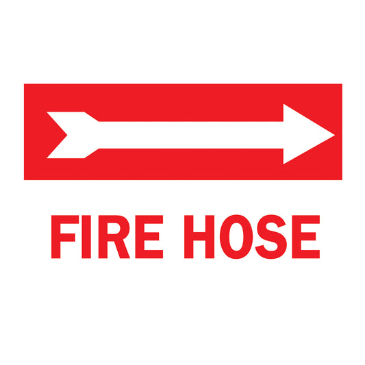 Accuform Signs "Fire Hose" Sign, 10" x 14", Plastic, English with Pictogram