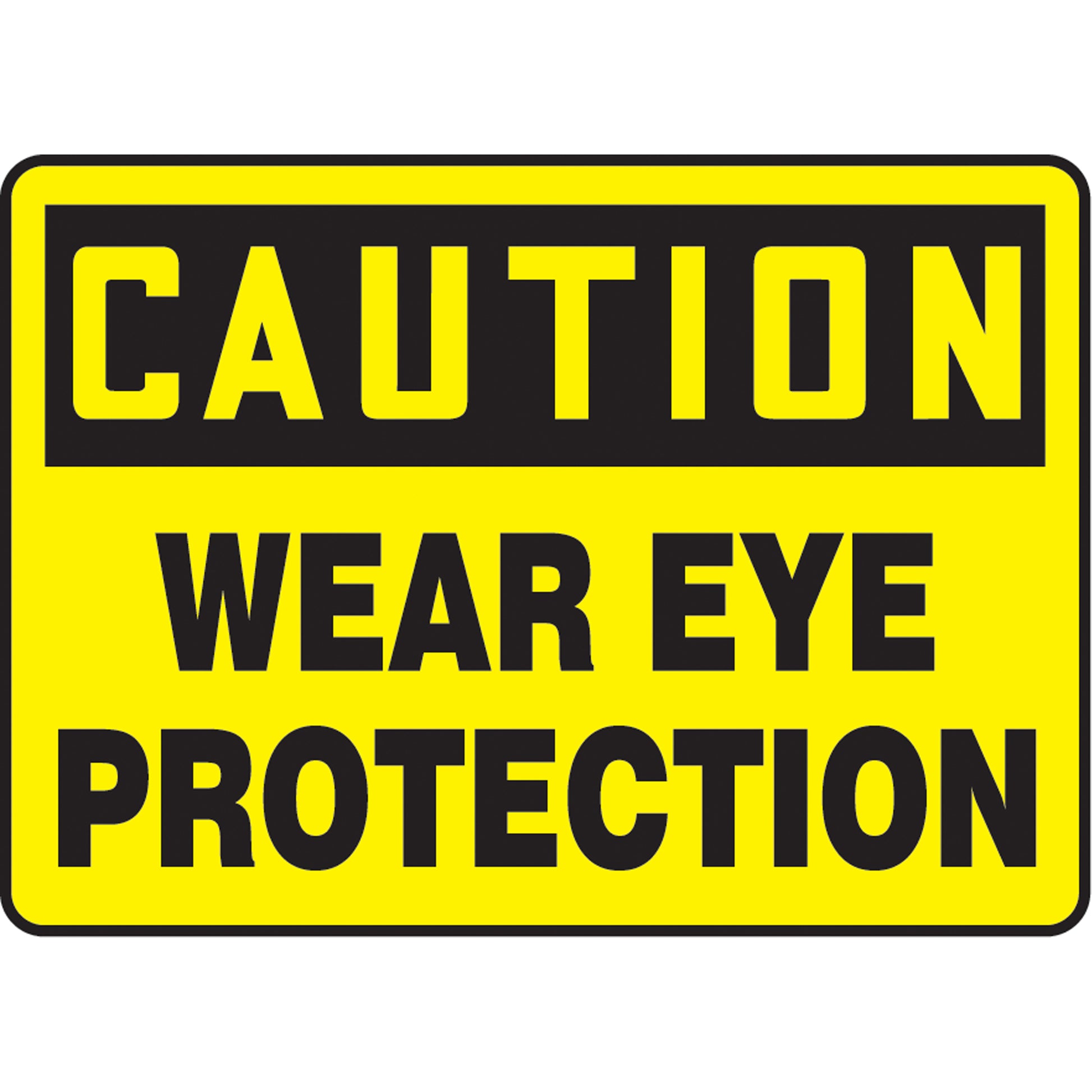 Accuform Signs "Wear Eye Protection" Sign, 10" x 14", Vinyl, English