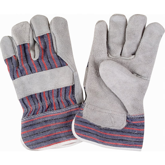 Zenith Safety Products Rugged Fitters Gloves, Large, Split Cowhide Palm, Cotton Inner Lining