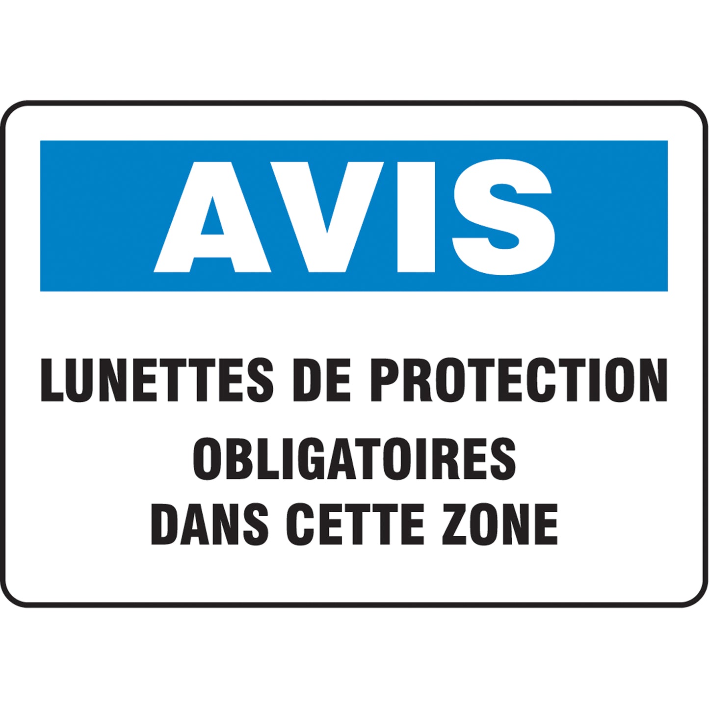 Accuform Signs "Lunettes de protection" Sign, 10" x 14", Plastic, French