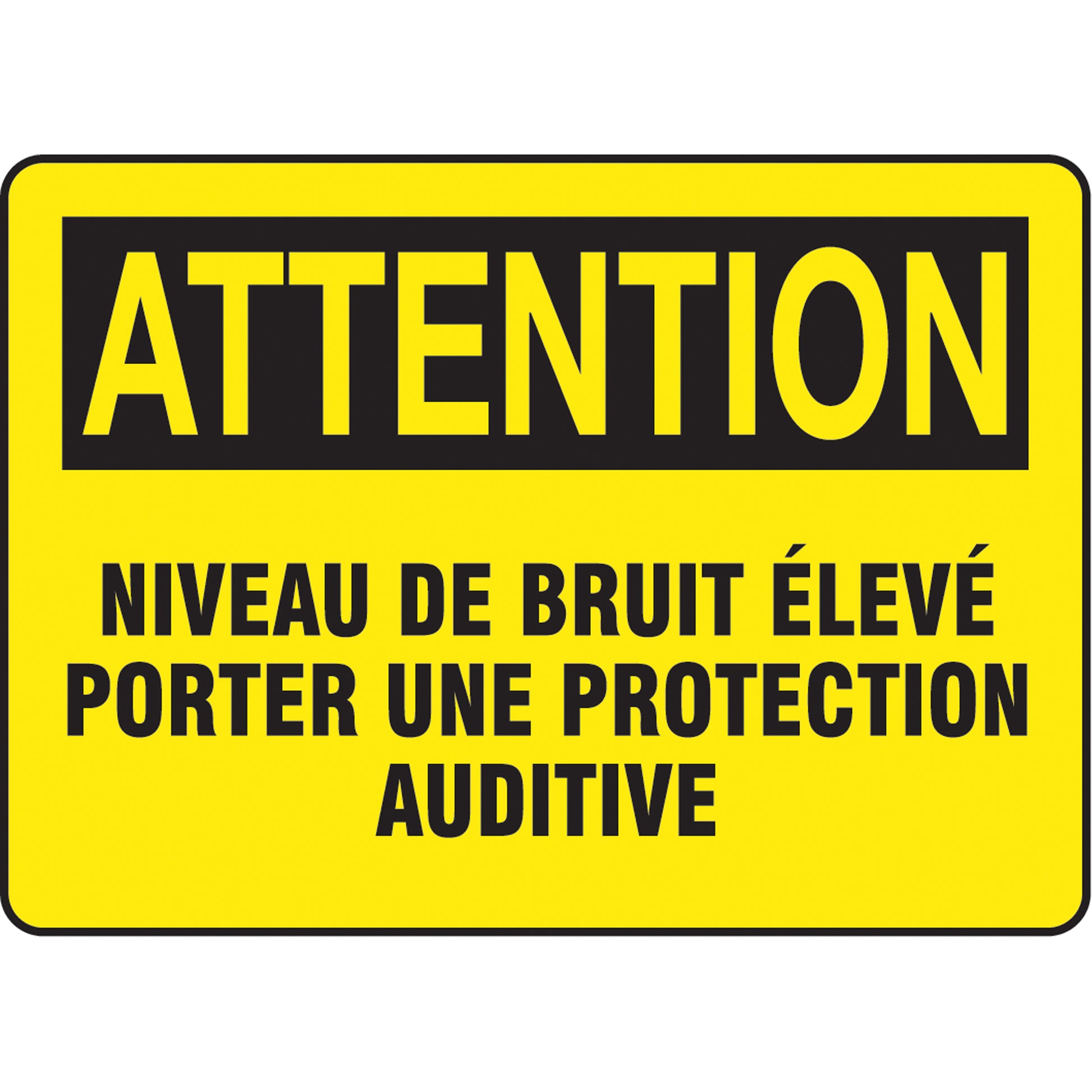 Accuform Signs "Protection auditive" Sign, 10" x 14", Vinyl, French