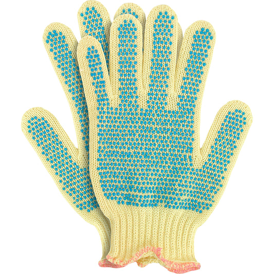 Jomac Canada Knit Gloves with Dots, Size Small/7, 7 Gauge, PVC Coated, Kevlar® Shell, ANSI/ISEA 105 Level 2