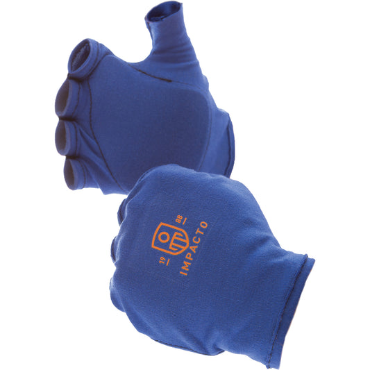 Impacto Anti-Impact Fingerless Right-Hand Glove Liner, 9/Large, Synthetic Palm, Slip-On Cuff