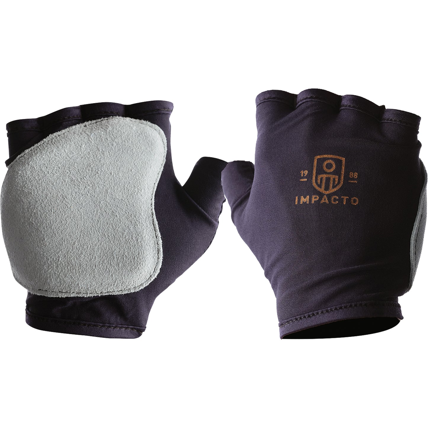 Impacto Anti-Impact Fingerless Left-Hand Glove, X-Small, Split Leather Palm, Slip-On Cuff