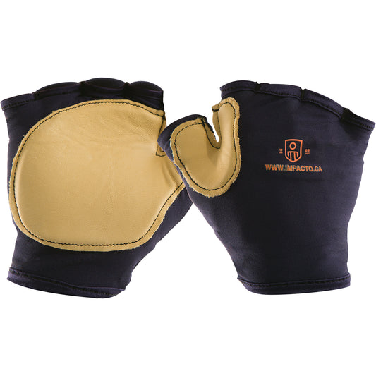 Impacto Anti-Impact Tool Grip Fingerless Right-Hand Glove, Size Large, Grain Leather Palm