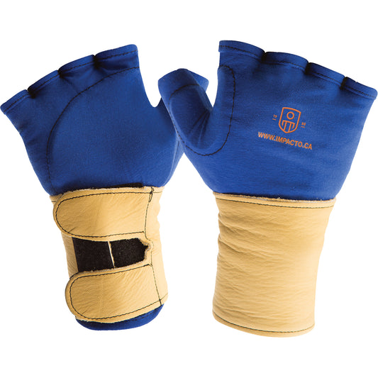 Impacto Fingerless Glove Liner with Wrist Restrainer, Size X-Small, Poly-Cotton Palm