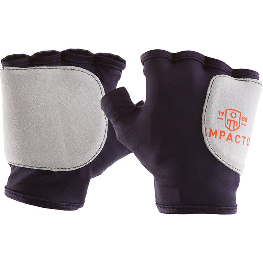 Impacto Palm/Side Fingerless Protection Gloves - Right, Small, Suede Palm, Slip-On Cuff
