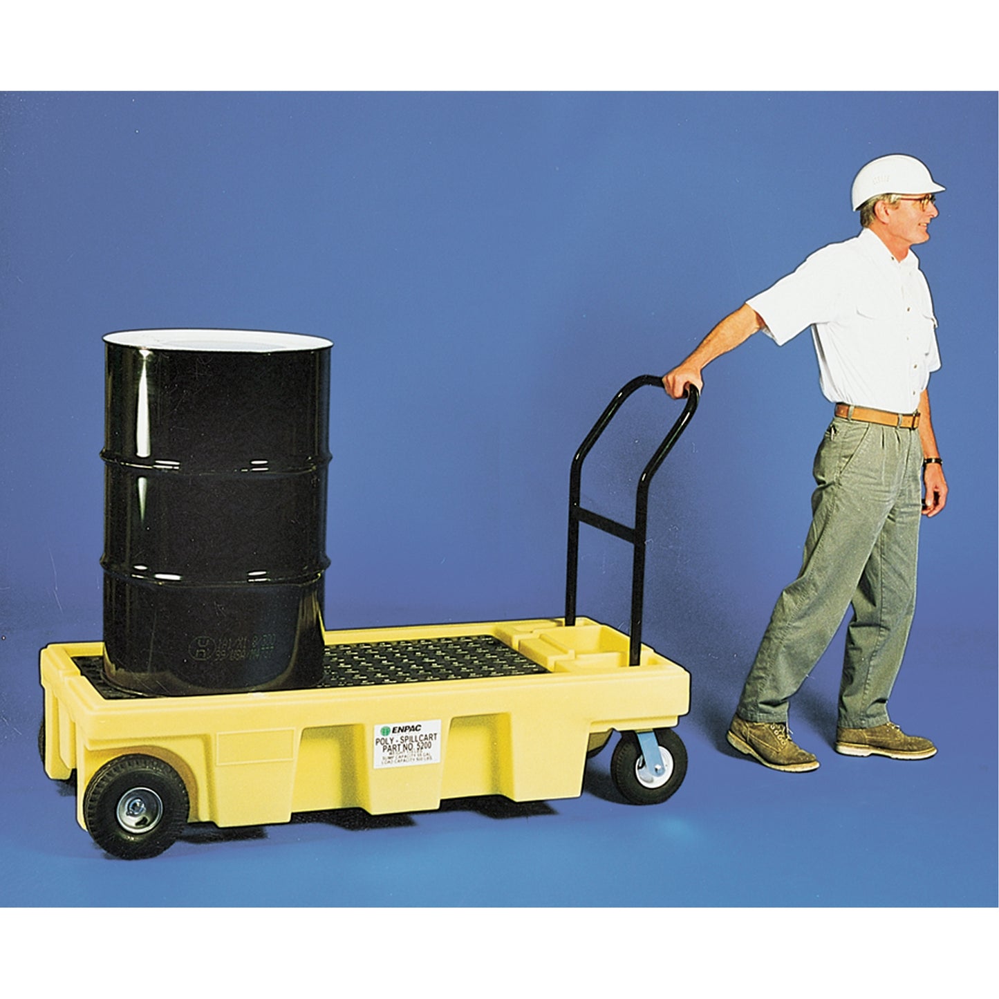 Enpac Poly-Spillcart™ Cart ATC, 66.5" L x 29" W x 46.9" H, 57 US gal. Spill Cap.