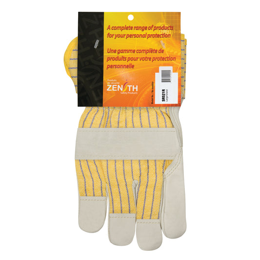 Zenith Safety Products Winter-Lined Patch-Palm Fitters Gloves, Large, Grain Cowhide Palm, Cotton Fleece Inner Lining