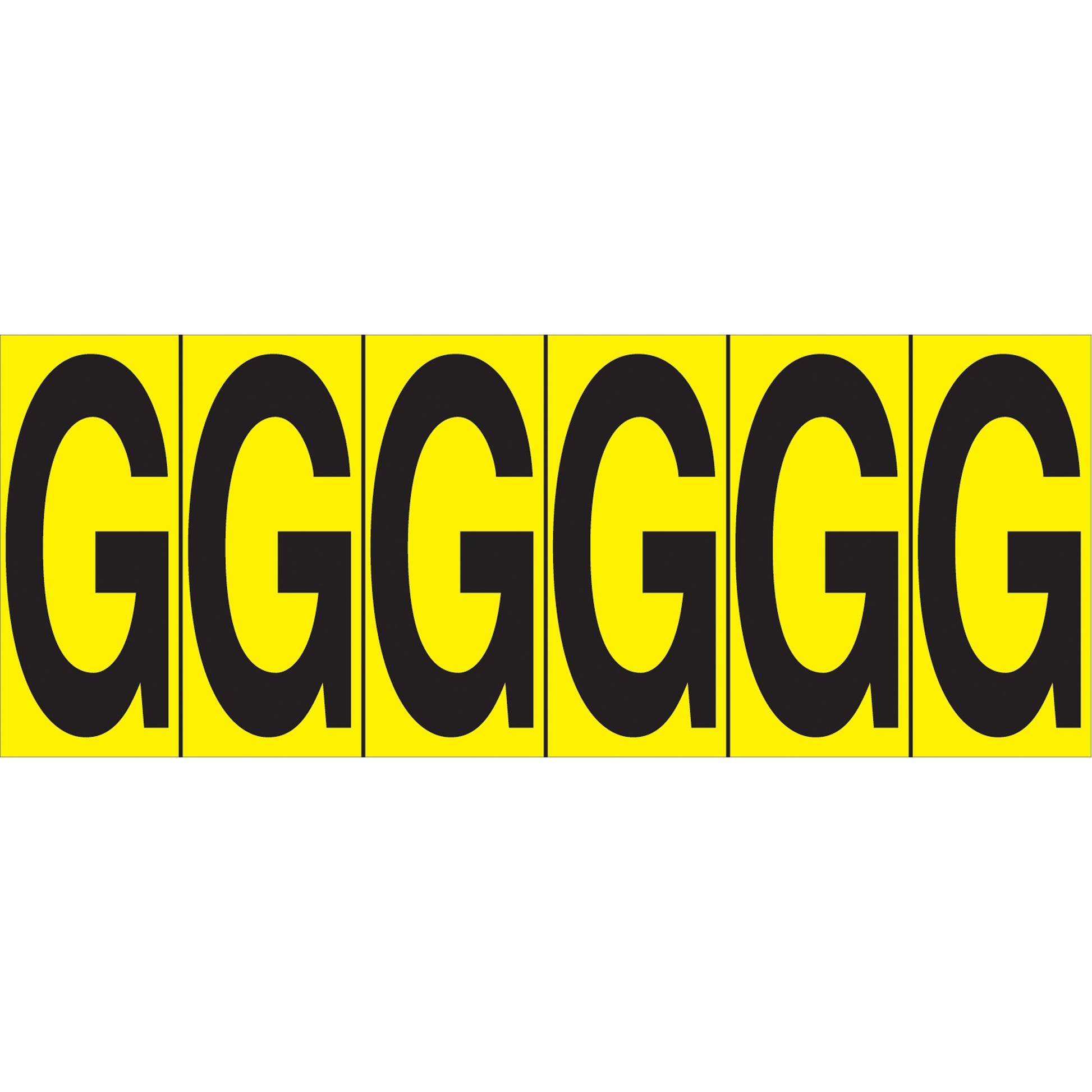 Accuform Signs Individual Adhesive Letter Markers, G, 2-15/16" H, Black on Yellow