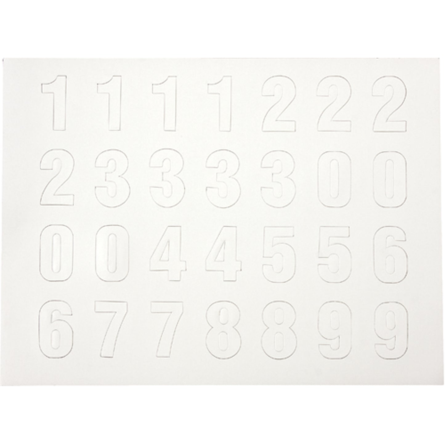 Brady Cut-out Magnetic Numbers, 0 to 9, 1-1/2" H, White